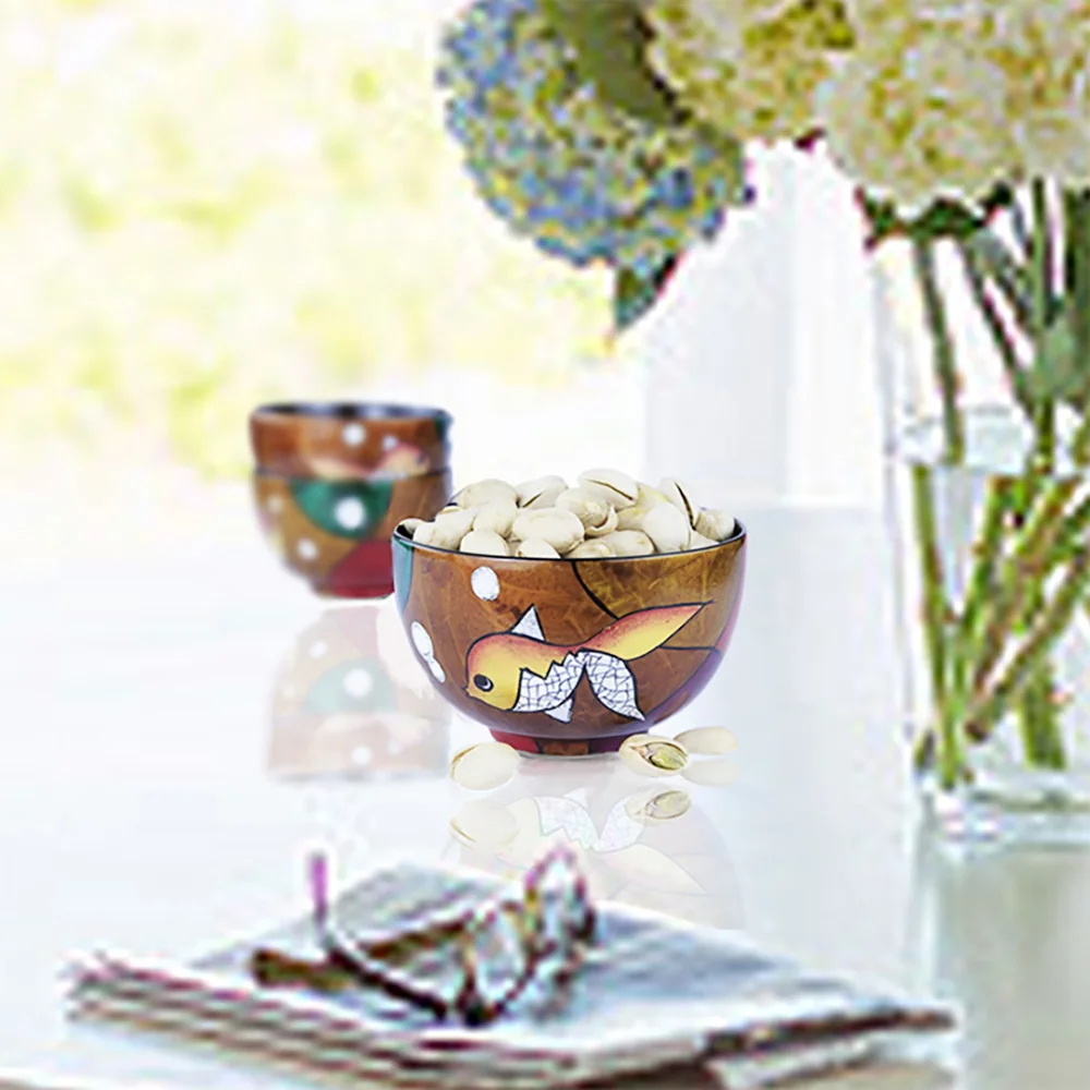 Wholsale Competitive Price Wooden Bowl Decorative Multi Color Lacquerawe Vietnam Handmade Wood  Bolws