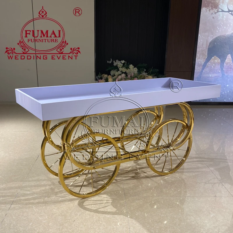 Party Decor Wedding Cart Decoration Idea Metal Cake Flower And Candy Cart With Wheels