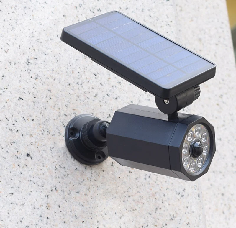 Surveillance Security CCTV Solar Powered Camera Simulation Monitor with LED Flashing Light Simulation Monitoring Security Light
