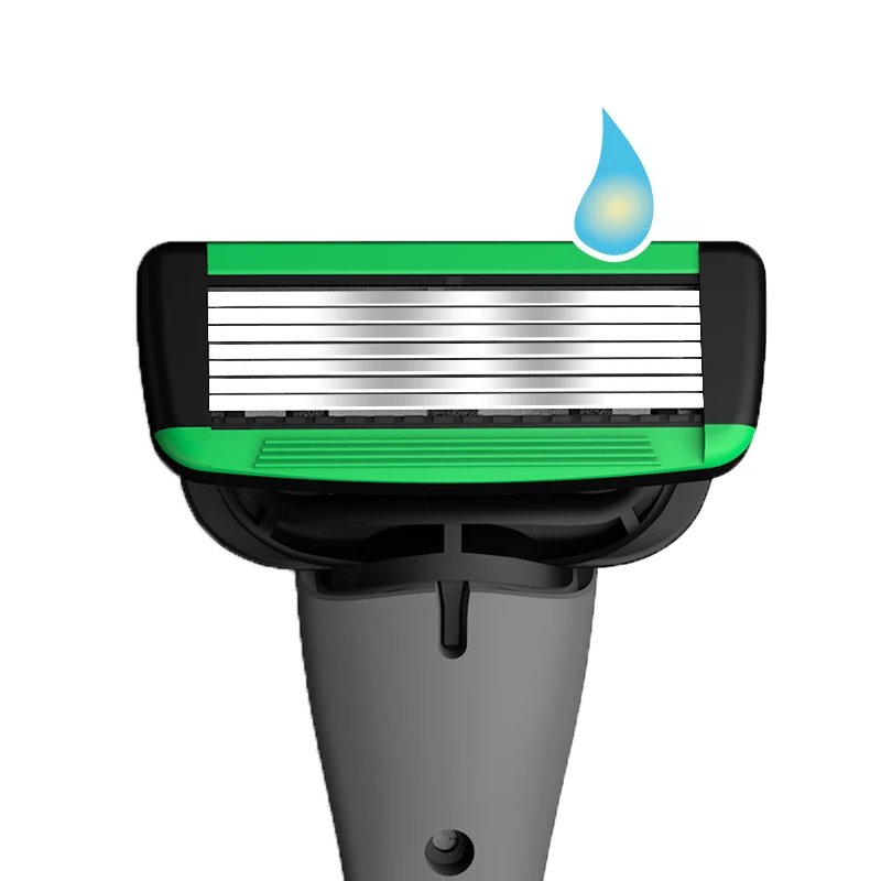 7 Blade Razors for Men,Razors with Lubricating Strip and Non-Slip Rubber Handle,1 Handle and 2 Refills With 7 Blade