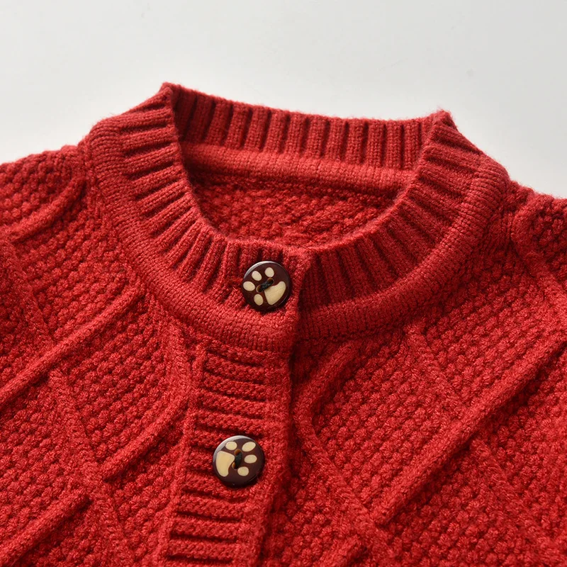 Handmade Crochet Kids Girls Outwear Children Cardigan Kinnted Sweater For Kids Cardigan Girl Clothes 100% Cotton Soft Clothing