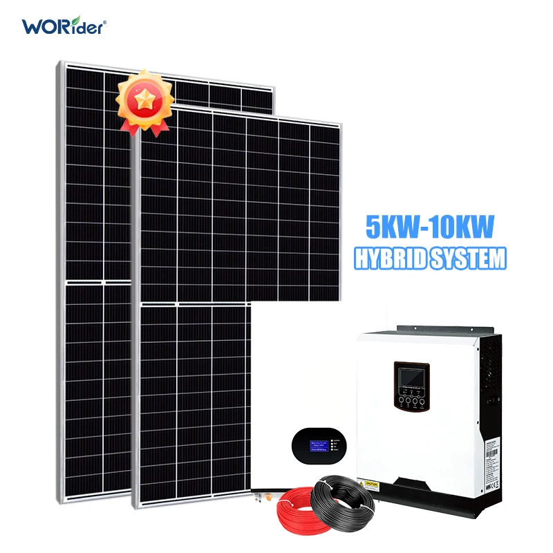 Solar system 5kw 10kw 20kw  complete power generation home hybrid systems