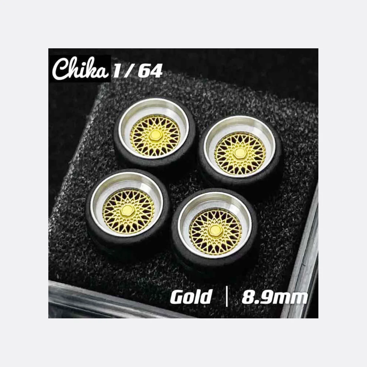 1 Set Chika Nabes 1/64 Wheels or Brake 8.9mm 9.8mm Rubber Wheel BBS LM-R/ Work CVX VS-XV VSKF T7R/ TE37 SL/ MUGEN MF10