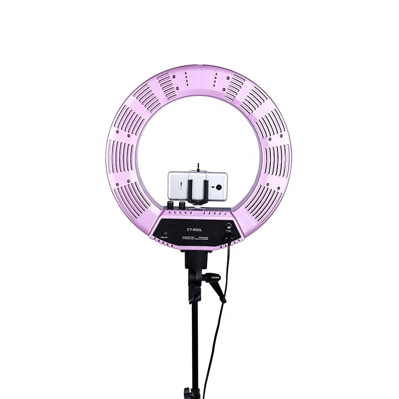 
2020 Photography dimmable 3200K-5500K makeup ring light led 18 inch with camera mount adapter 