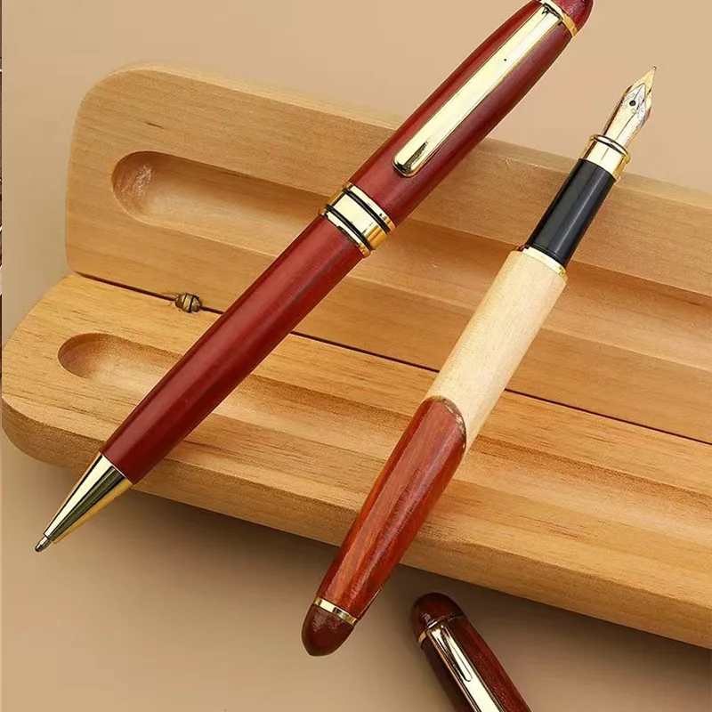 Promotional High Quality Ballpoint Pens Bamboo Wood Ballpoint Pens Personalized Customized Ball Pen With Box Gift