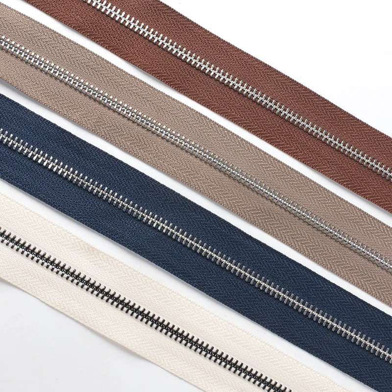 Organic High Quality for Bags Color Zipper Metal 3# 5# 8#10# Y Teeth Coin Teeth Brass Zipper Roll Customized Sab Zippers