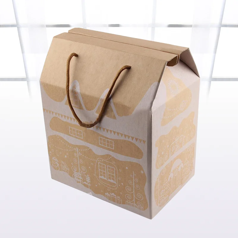 Cardboard box with handle suitcase shaped gift box