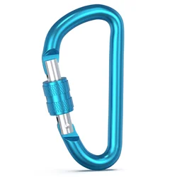 D Shaped Aluminum Hook Mini Key Chain Clip Carabiner For Climbing Screwgate
