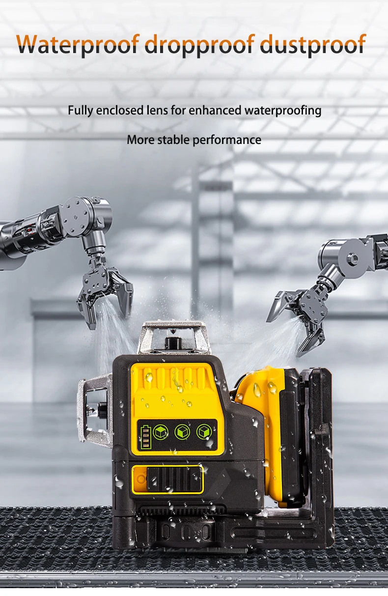 Best DIY Multifunctional Self-Leveling Rotary Laser Level for Construction Electric Waterproof with Battery Power Supply