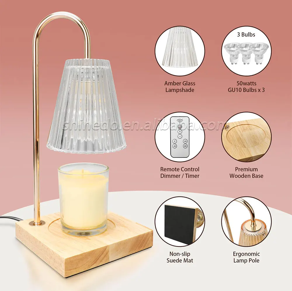 Electric Candle Incense Burner Candle Melt Warmer Light Dimming Switch Melting Candle Heating Night Light Table Lamp Decor