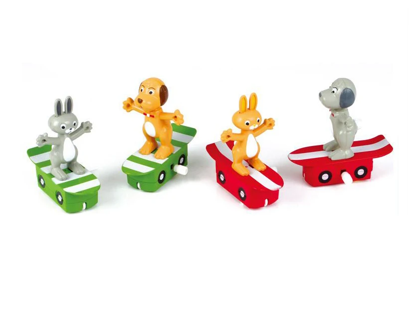 
plastic cartoon animal toy wind up toy rabbit and dog for kid gift 