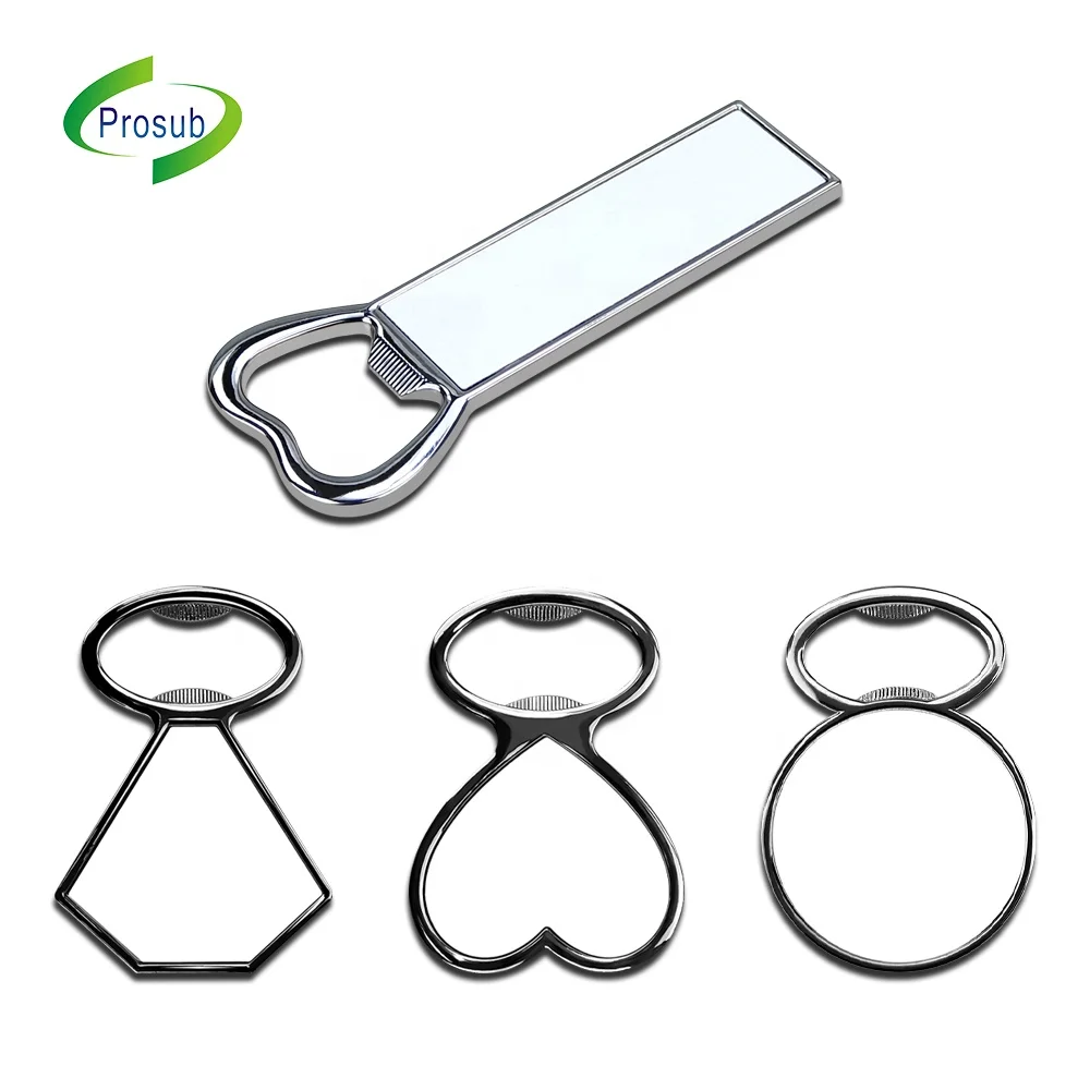 Prosub Wholesale Logo Sublimation Fridge Magnets Bottle Opener Metal Blank Sublimation Photo Fridge Magnet