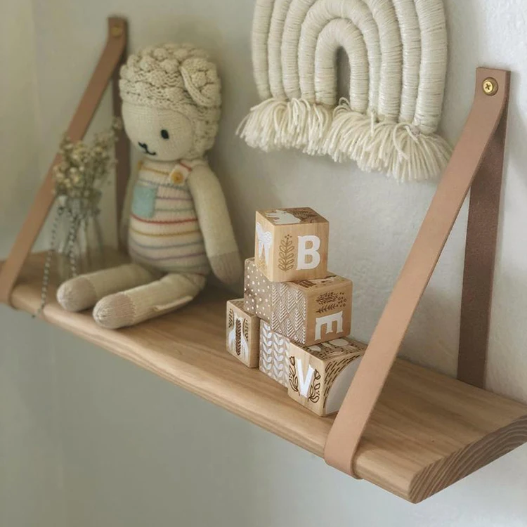 Natural 23 Inches Handmade Wooden Storage Rack Wall Mounted Storage Shelf For Wholesale Cheap