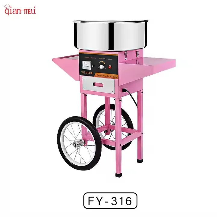 Electric Professional Full Automatic Cotton Floss Candy Maker Cart Single Cabinet Commercial Cotton Candy Machine(Ordinary)