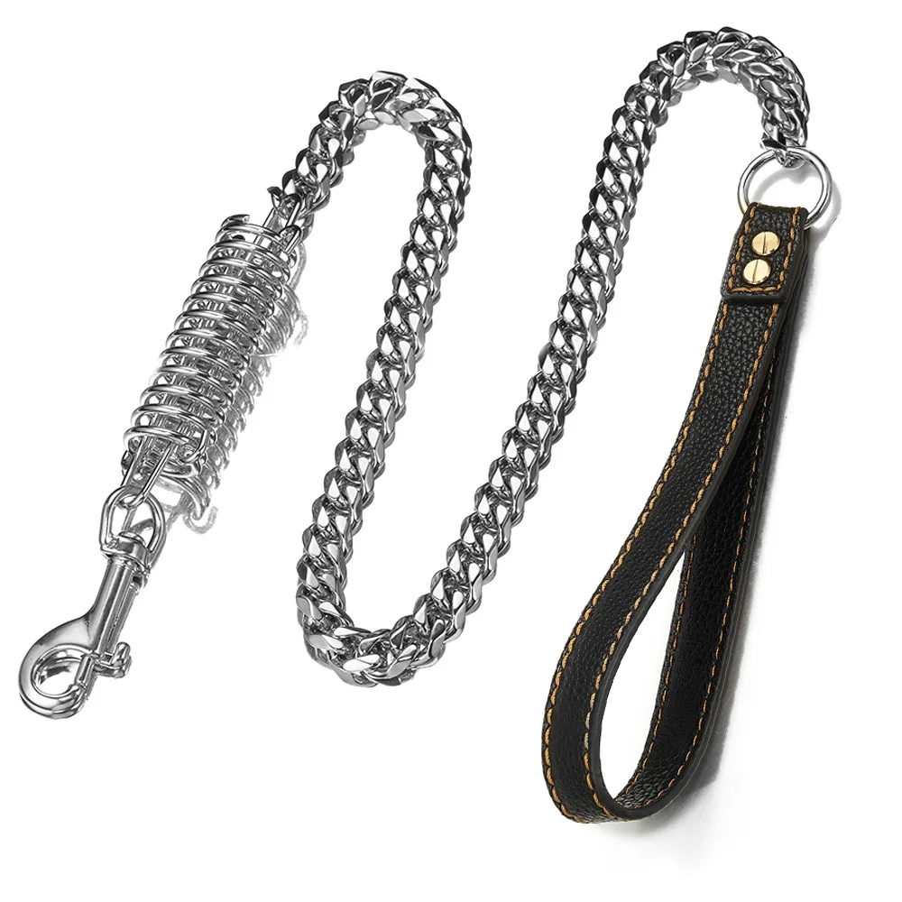 Luxury Gold Dog Collar Chain Leash Bully Cuban Pet Collar And Lead Leash