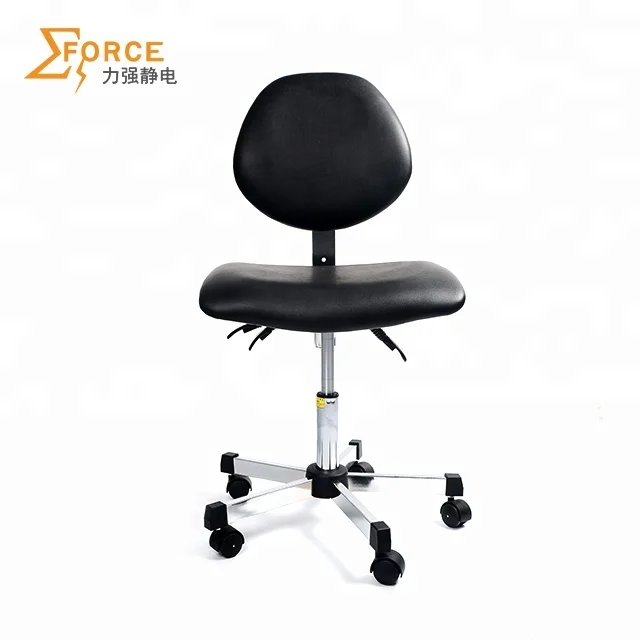 Современный эргономичный промышленный стул с колесами из искусственной кожи ESD