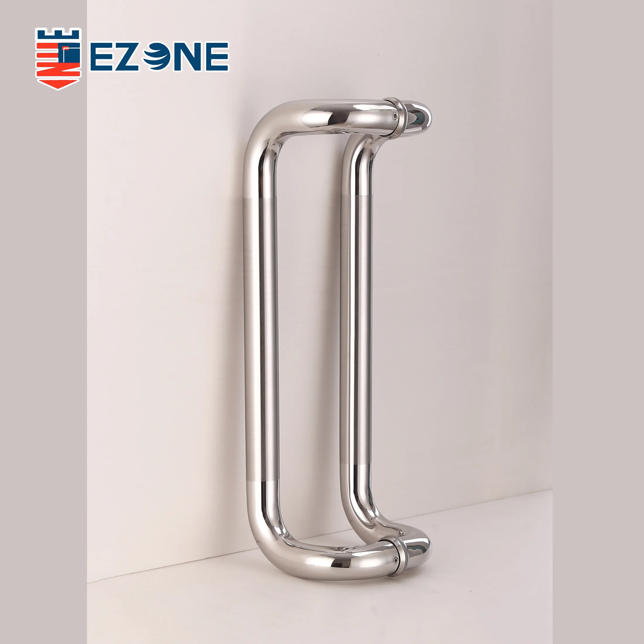 Different size push pull handle offset slant diagonal mounting door handle for hotel glass wooden doors