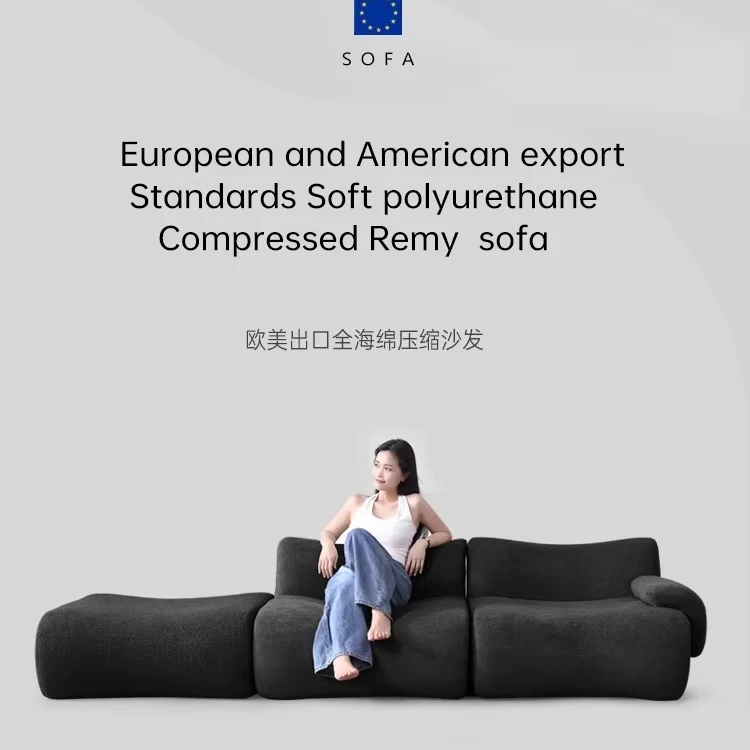 Factory sales compressed sofa velvet fabric living room modern sofa set Modular compressed furniture