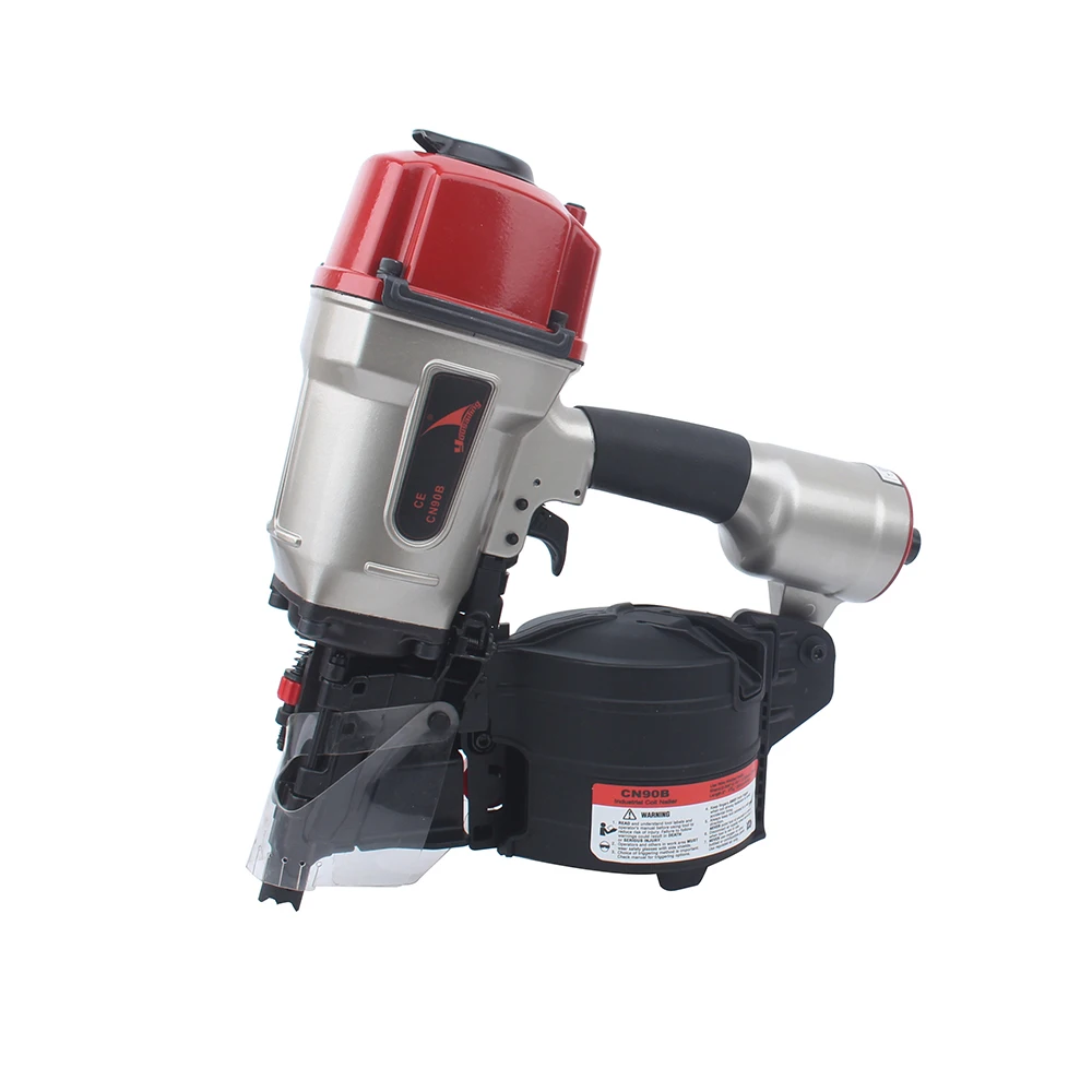 CN90B Pneumatic Coil Nail Gun Pneumatic Industrial Coil Nailer Efficient Light Roll Nail Gun For Pallet  Nail Depth Adjustable