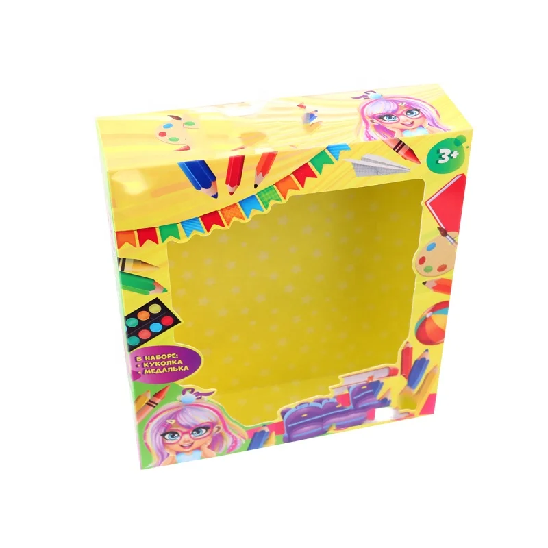 Custom Logo Color Printing Box Packaging Paper Toy Boxes With Pvc Window