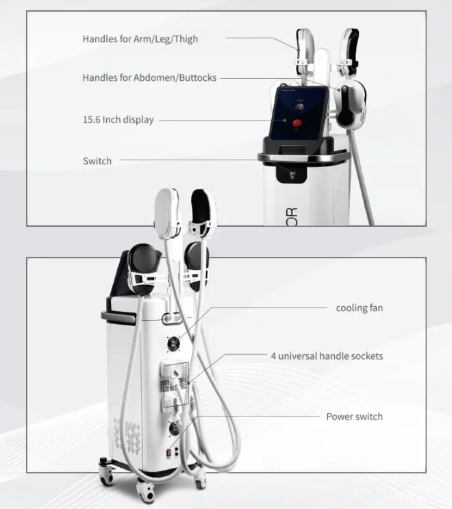 OEM/ODM 2023 Ems Slimming 4 Handle Abdominal Muscle Stimulator Ems Fitness Ems Body Sculpt Machine