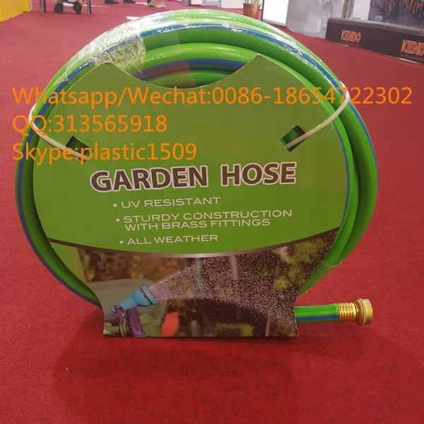 Green Color PVC Garden Hose Pipe With Brass Fittings