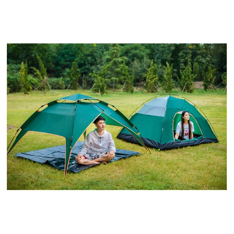 Outdoor family swag large canvas mountaineering waterproof pop up camping tent