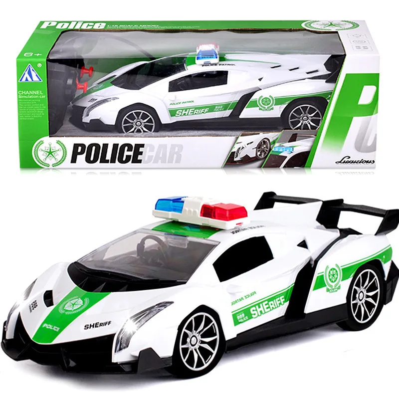 Kids Electric Wireless Remote Control Police Car Racing Cars Remote Control Car Toy With Lights