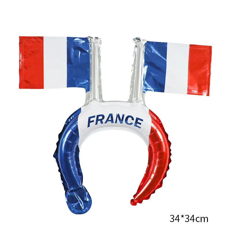 Popular Design Football Mini Flag Headband Inflatable Aluminum Foil Balloon Germany Flag Hair Headband