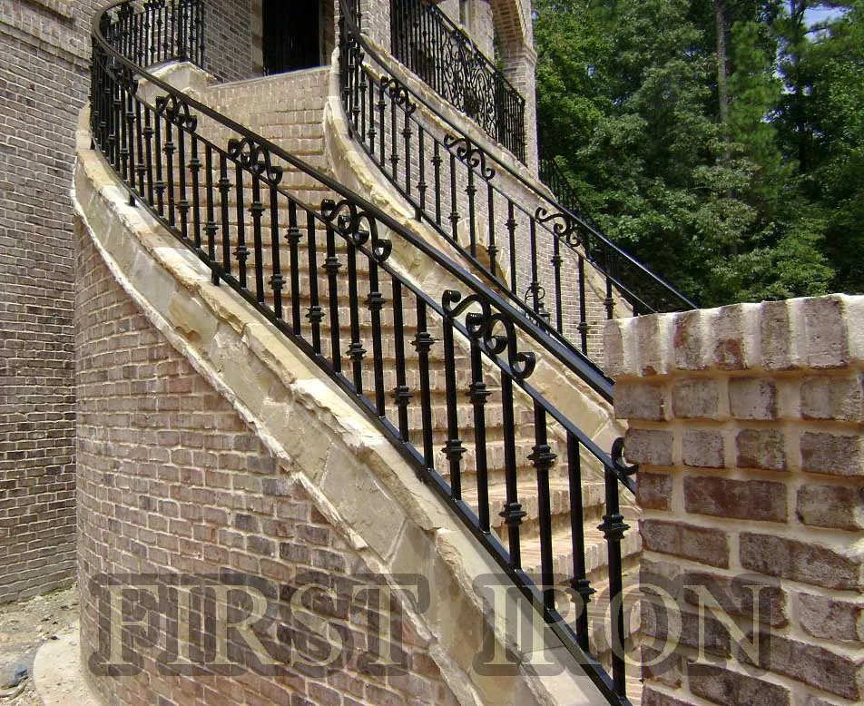 Outdoor deck porch railing waterproof anti rust wrought iron stair railings