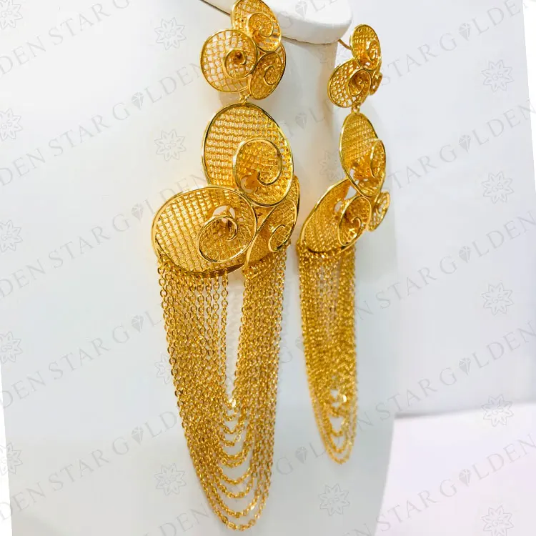 Golden Star Jewelry Findings Hot Selling Gold Plated Earring Dubai Gold Earrings Women