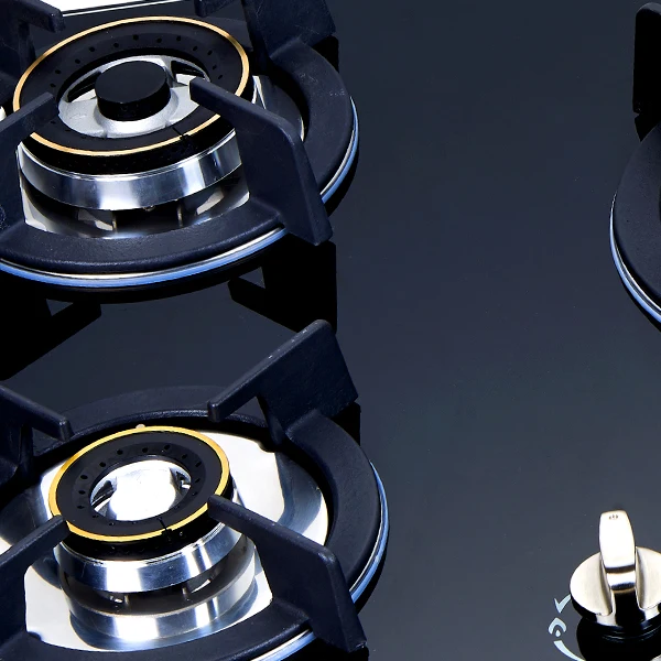 90cm gas hobs  5 burner black glass top built in hobs brass SABAF high class gas hobs estufas elegantes