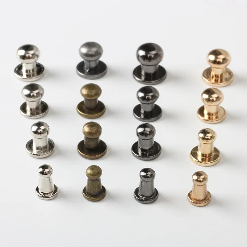 Button Stud Screw nail 4 6 8 10 12 15 Screwback Leather Belt Chicago rivet Brass