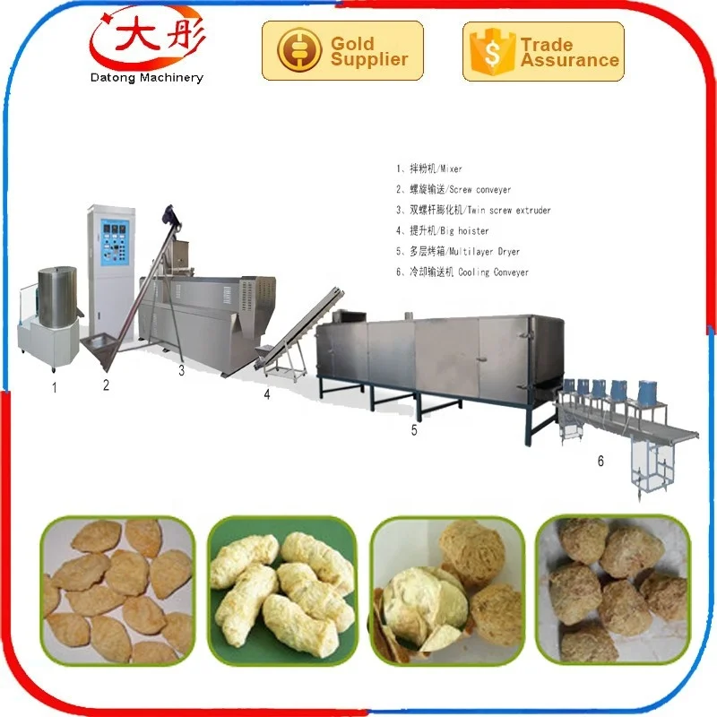 Soy Isolated Protein Production Line Tvp / Tsp Soya Botanic Protein Making Machine