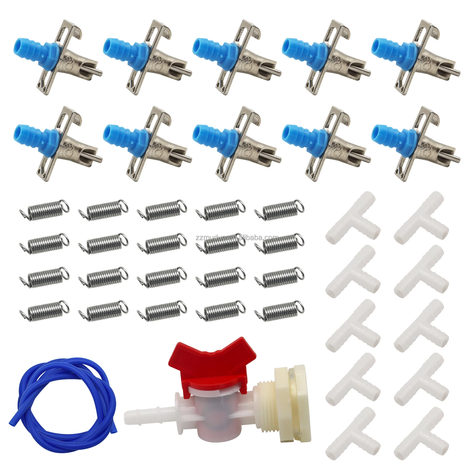 Automatic Rabbit Watering System Include 10 Rabbit Nipple Drinker 5/16' Hose Barb Valve Fitting to G 1/2' Thread Connector