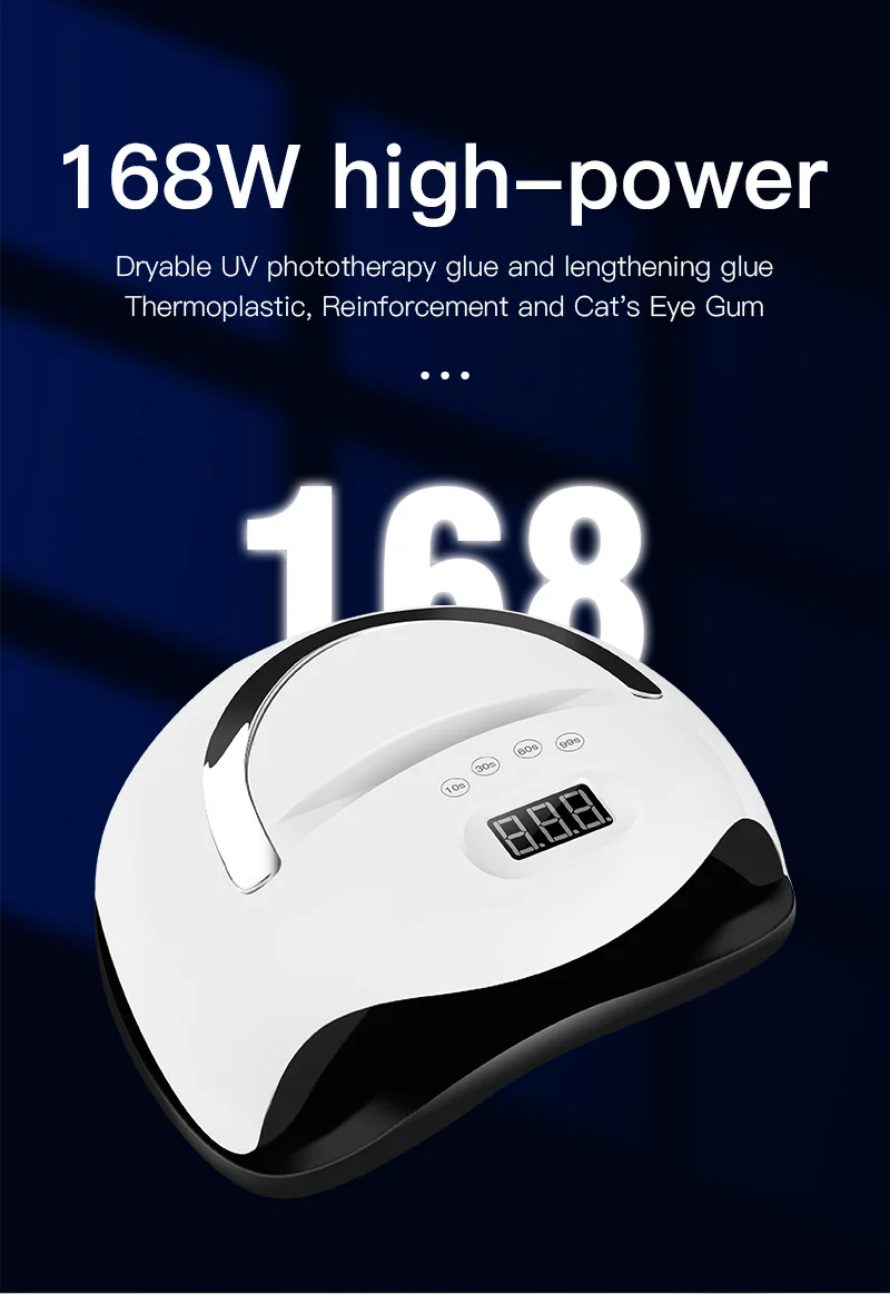 2022 New V8 168W Uv Lamp Gel Nail Polish Dryer Nail Curing Light Cordless Led Nail Lamp