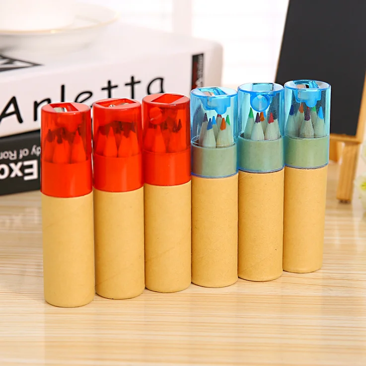 
Kraft Paper Tube Wrap Personalized Wooden Red Wax Carving Colored Pencils Bulk 