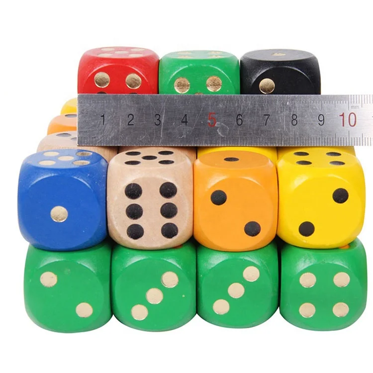 custom Color Point Wood Dice 3cm 4cm Entertainment Party Family Game Kid Toys 6 side 30mm wooden dice game