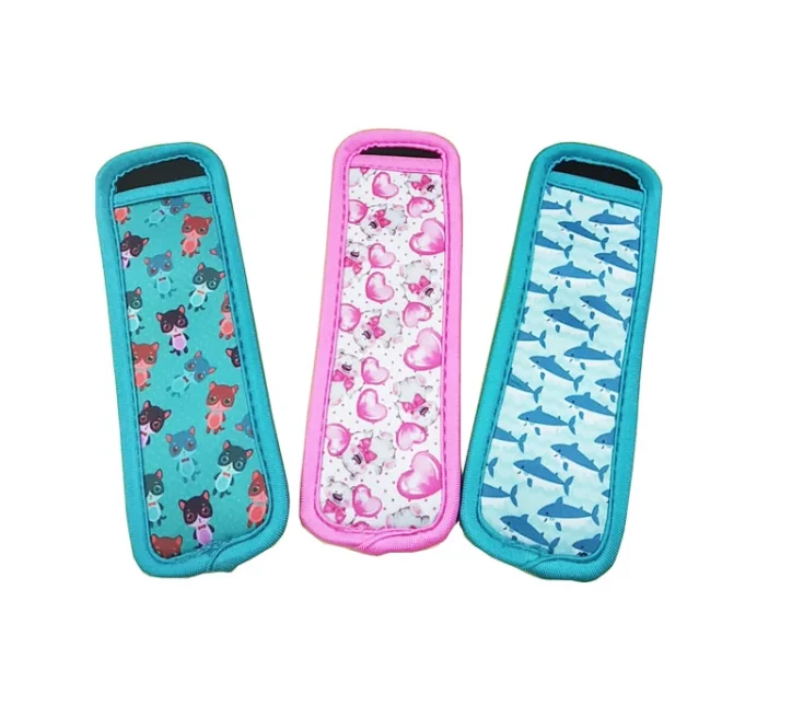 RTS custom neoprene fully printing sublimation colorful ice pole holder cooler ice popsicle holder