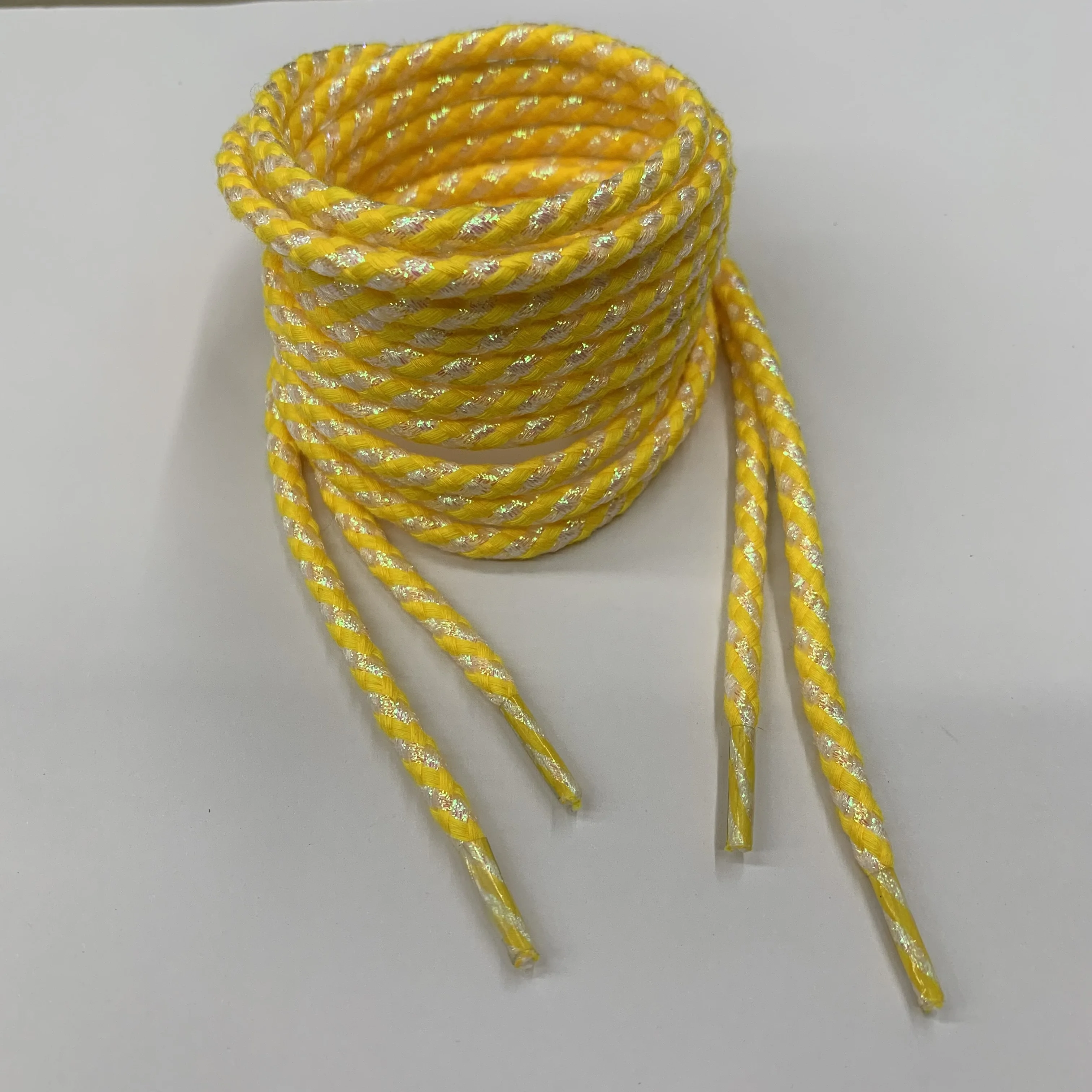 Sneaker Accessories Round Cotton Polyester Luminous Shoe laces Glitter Reflective Rope Shoelaces