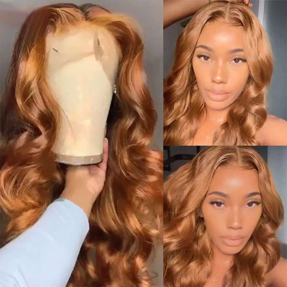 Hot Sale T1B/27 Honey Blonde Piano Color Lace Front Human Hair Wigs,180% Transparent Highlight Long Ombre Wig Vendors
