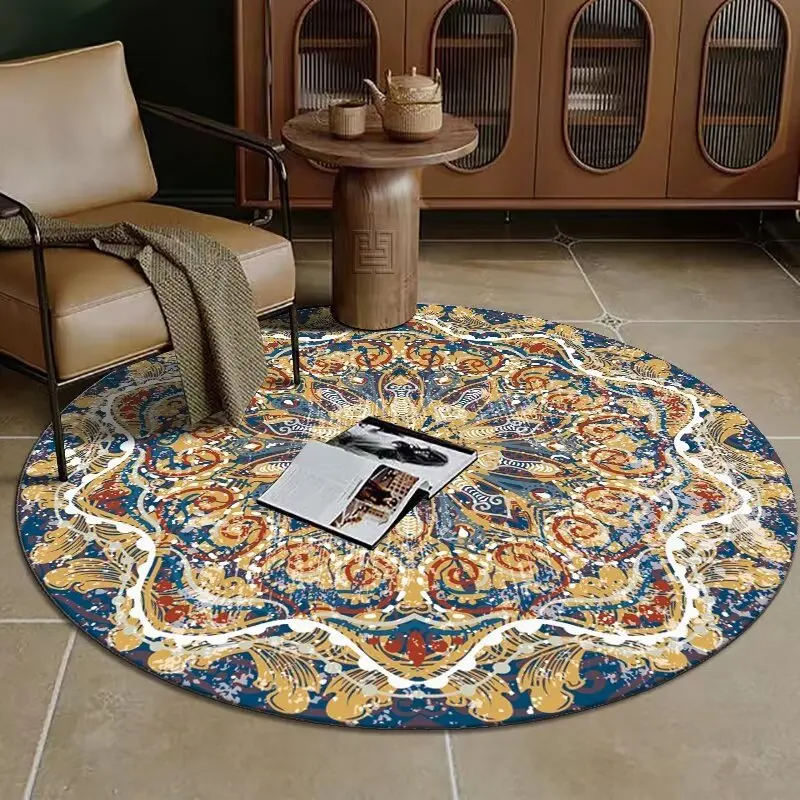 FactoryPersian Style Round Kitchen Area Rug Boho Washable Non-Slip Mat Entry Floor Carpet for Closet Bedroom Bathroom