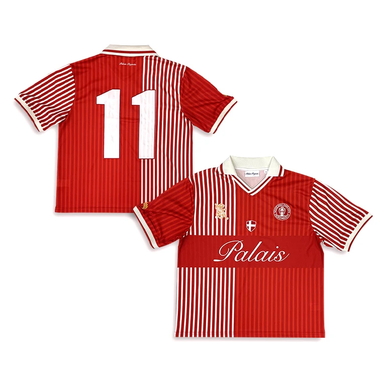 Professional Custom Design Sport wear Sublimated Red Soccer Jersey Men Cropped Football Shirt
