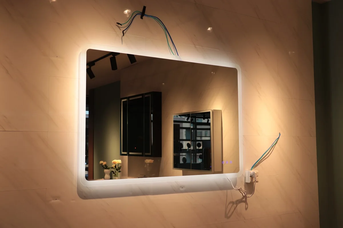 wall mounted backlit illuminated hotel bathroom led bath mirrors with touch sensor and anti fog