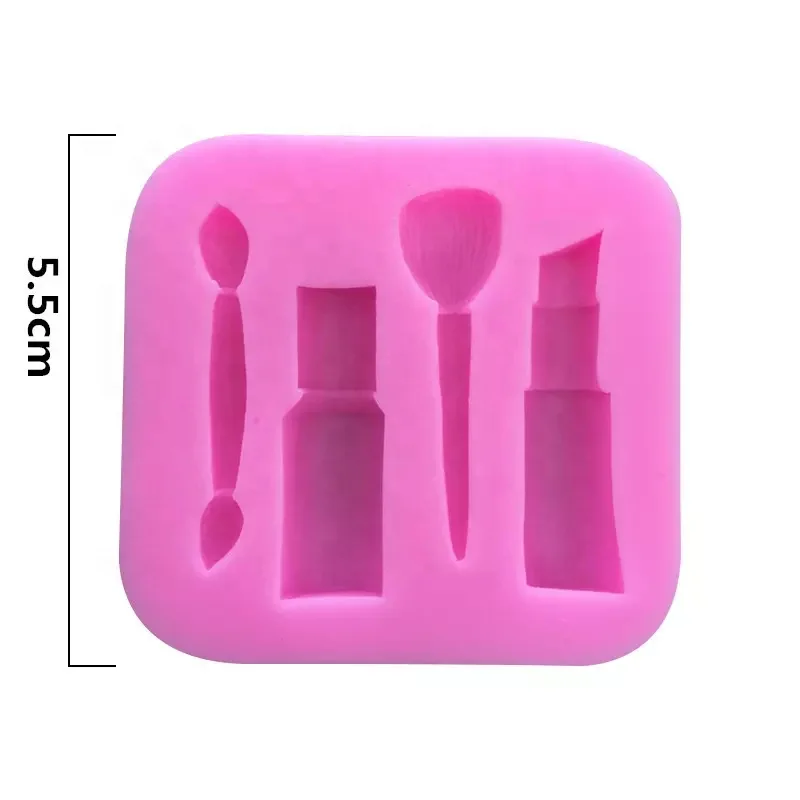 Makeup tools lipstick nail polish chocolate Party DIY fondant cake decorating tools silicone mold dessert mould 3D Craft Baking