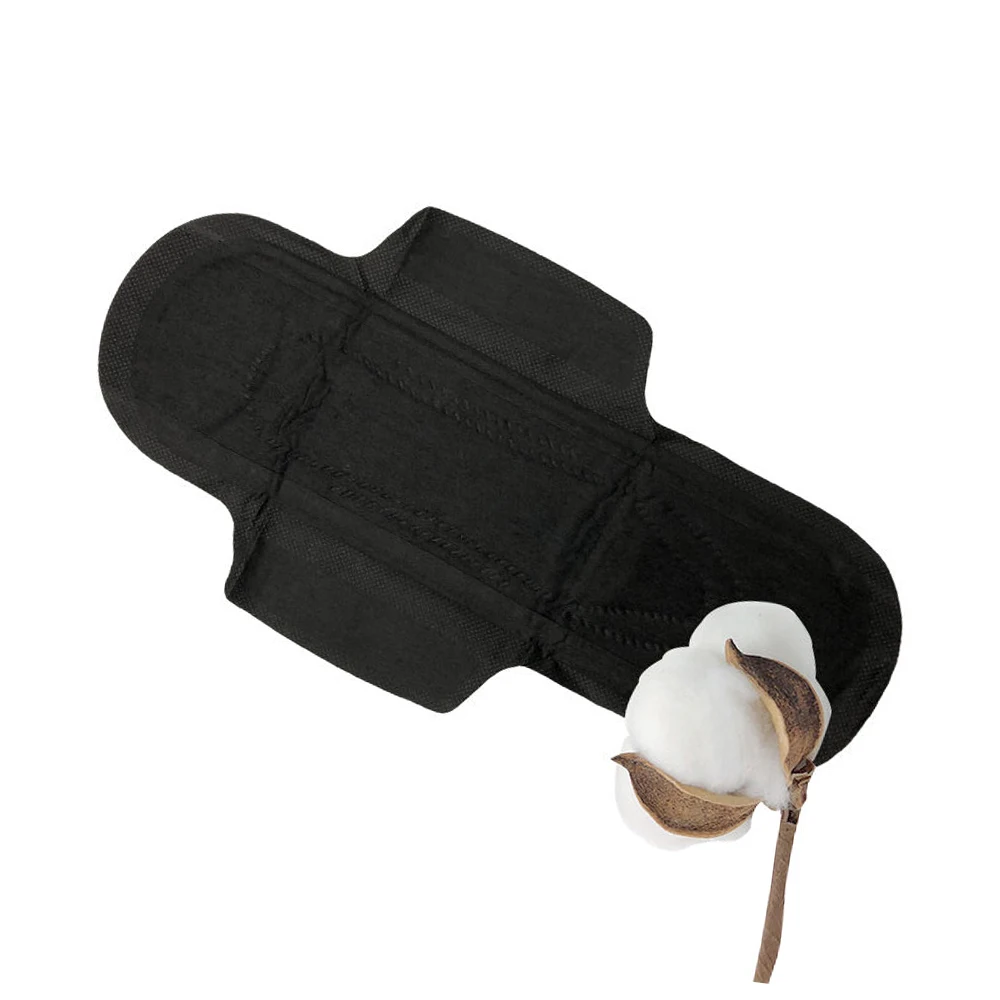 female products New concept sexy bamboo raw materials for black sanitary napkins ladies sanitary pads black sanitary pads