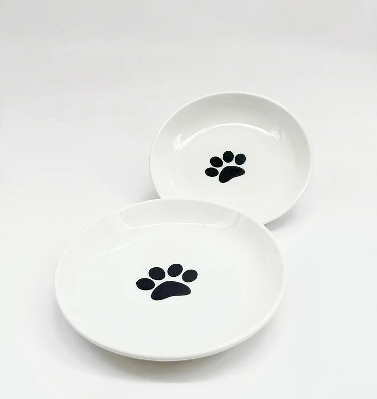 Factory direct cute fish bone kitten paw pattern cat bowl silicone odourless waterproof non-slip mat cat supplies