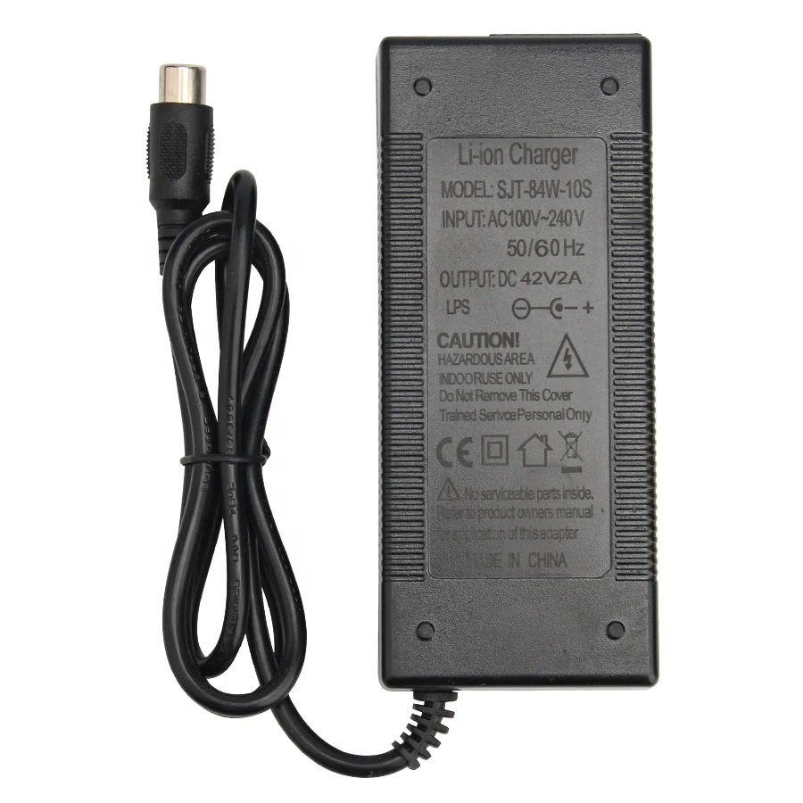 42V 2A Smart Lithium Battery Charger for 36V Li-ion E-bike Electric Bicycle Battery Charger RCA 10mm Plug Connector