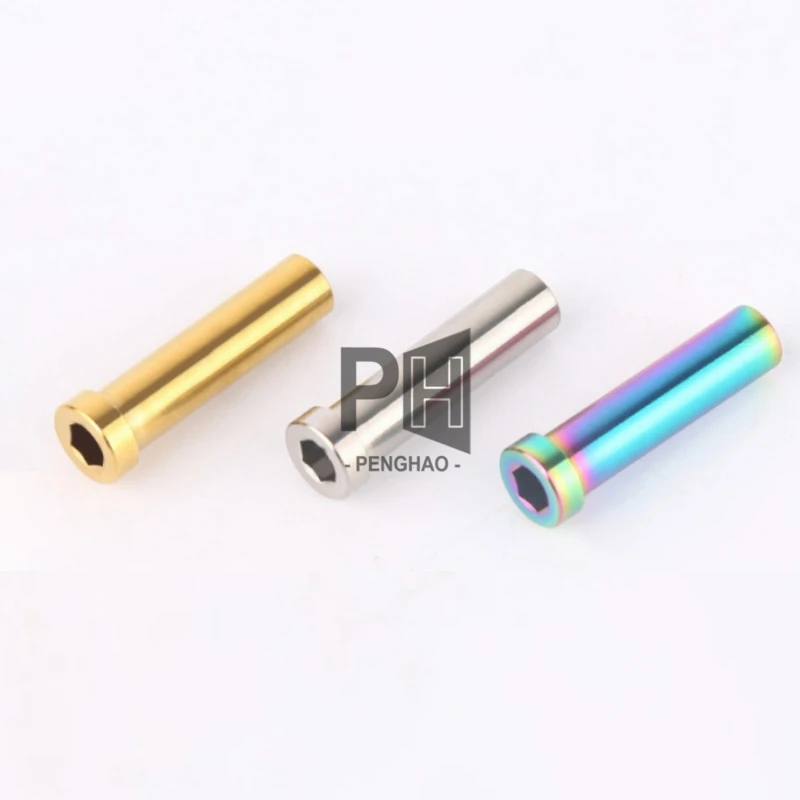 M6 Titanium Nut L=13/15/17/21/23/25/31.5/33/35/37mm GR5 Titanium Pivot Nut for Road Bicycle Brake Caliper C Clamp Fix Ti Parts