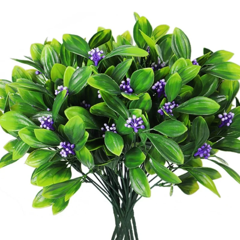 Artificial Shrub Fern Leaves Plastic Grass Bean 5 Fork Water Grass Plants Simulation Bushes Plants Wedding Home Decoration